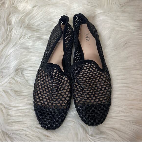 Zara black die-cut flat shoes Size 36 - Picture 3 of 5